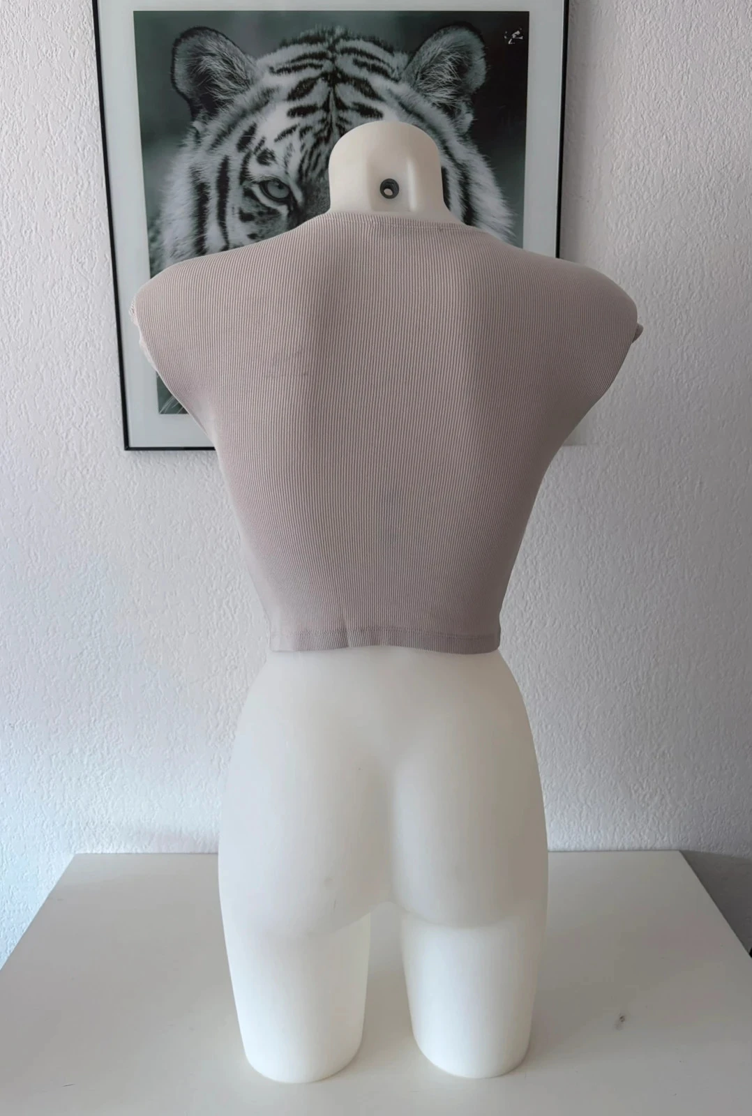 🎁 Crop top acanalado beige – Stradivarius – Talla S – photo 5